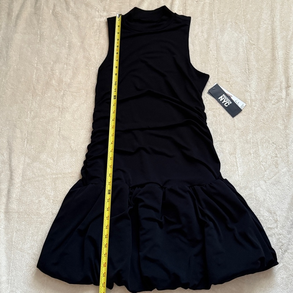 Madden NYC Women's Black Mock Neck Bubble Dress Size L - Picture 8 of 8